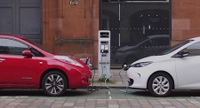 electric vehicles at charging station