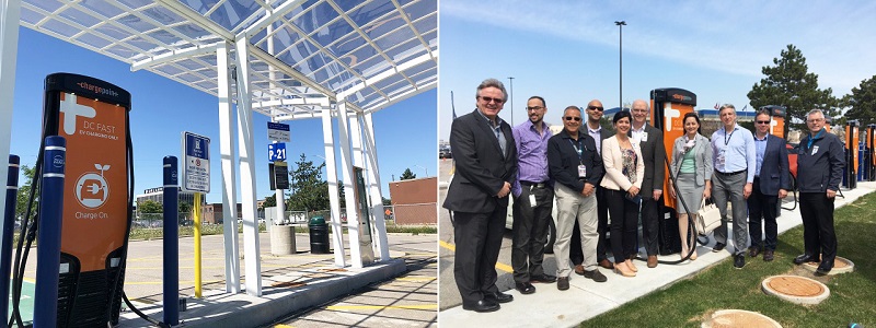 Partners in Project Green community members celebrate installation of new electric vehicle charging stations at Greater Toronto Airport Authority
