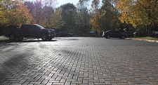 green parking lot with permeable pavement at Kortright Centre for Conservation